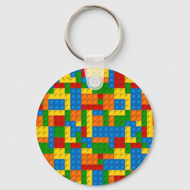 colourful plastic blocks key ring (Front)