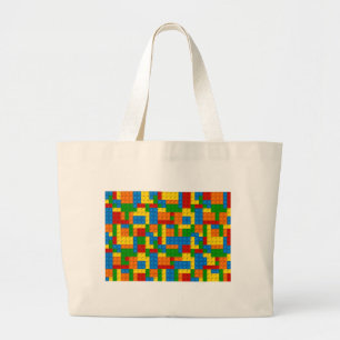 colourful plastic blocks large tote bag
