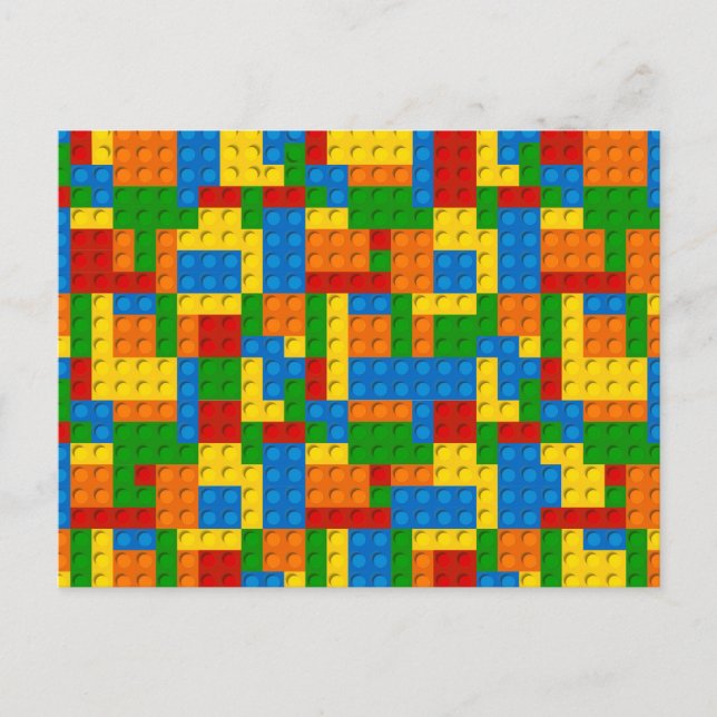 colourful plastic blocks postcard (Front)