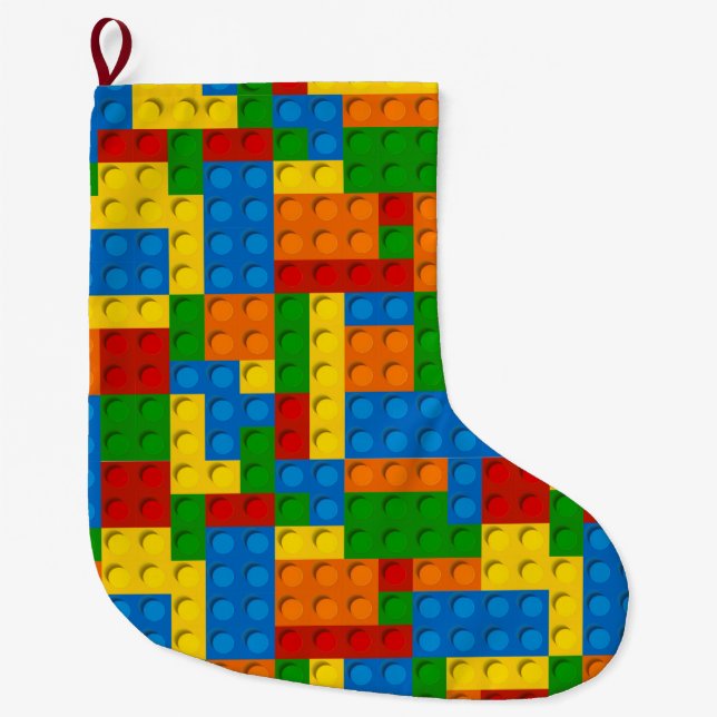 colourful plastic blocks xmas christmas stocking (Front)