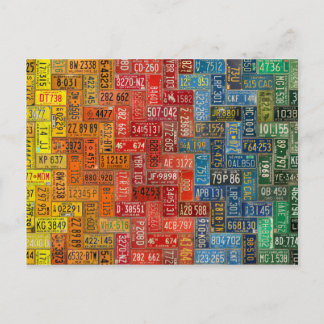 Colourful Plates from All 50 States Postcard