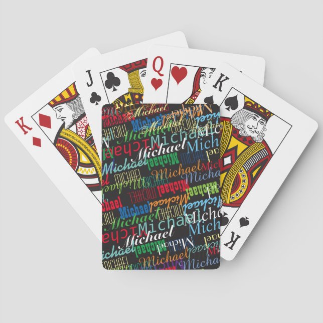 Colourful player's name custom Michael Playing Cards (Back)