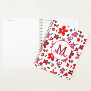 Colourful Playful Minimalistic Floral Monogram Planner