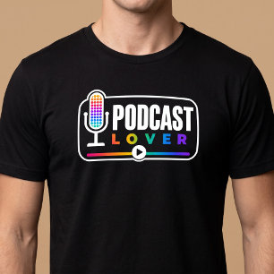 Colourful Podcast Lover Microphone T-Shirt