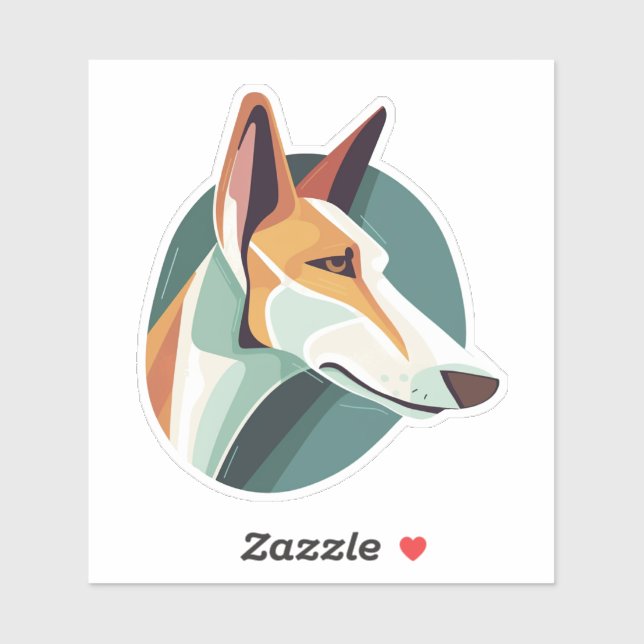 Colourful Podenco Dog Sticker (Sheet)