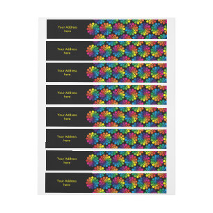 Colourful Points & Circle Pattern + your backgroun Wraparound Address Label