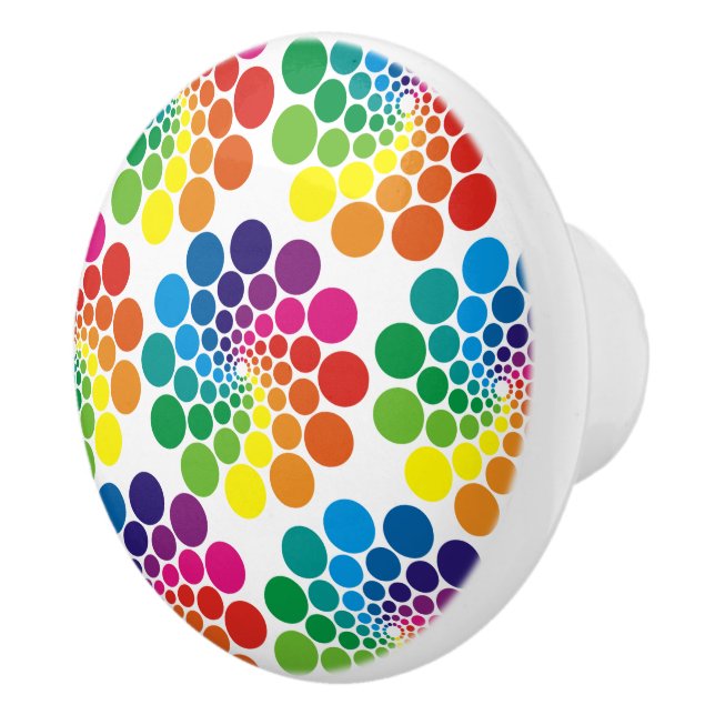 Colourful Points & Circle Pattern + your Ceramic Knob (Right)