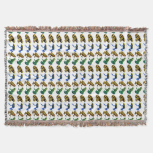 Colourful Poison Arrow Frogs Throw Blanket
