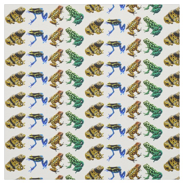 Colourful Poison Dart Arrow Frogs Fabric (Swatch)