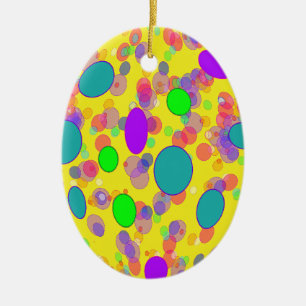 colourful pokka dots ceramic tree decoration