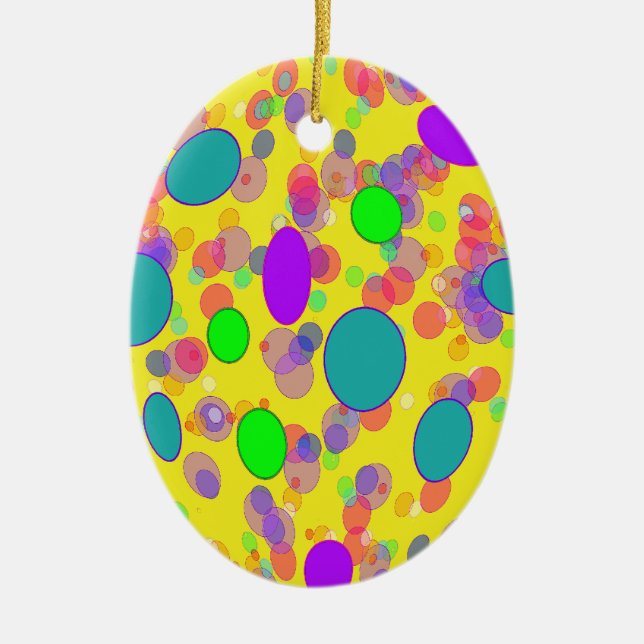 colourful pokka dots ceramic tree decoration (Front)