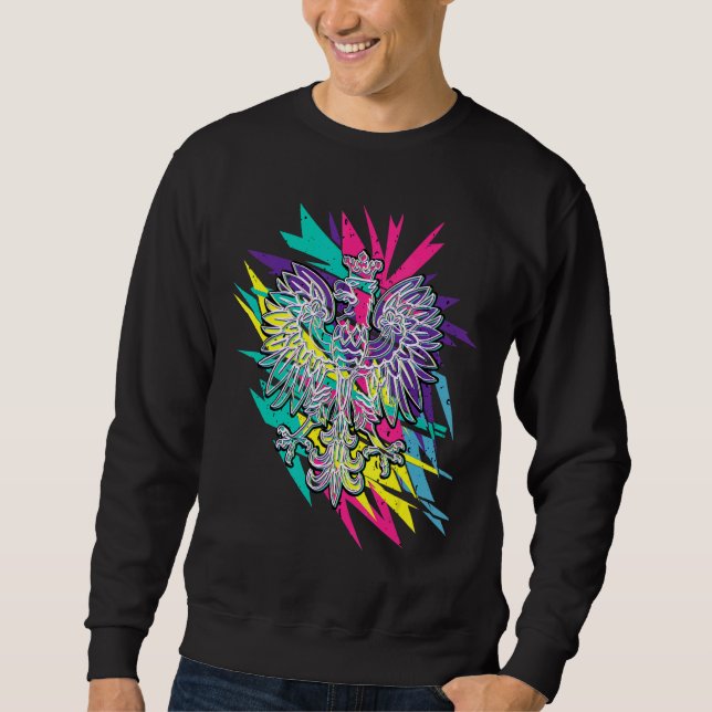Colourful Polish Eagle Modern Polish Crest Multico Sweatshirt (Front)