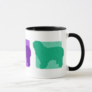 Colourful Polish Lowland Sheepdog Silhouettes Mug