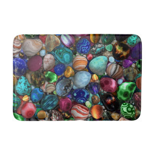 Colourful Polished Stones  Bath Mat