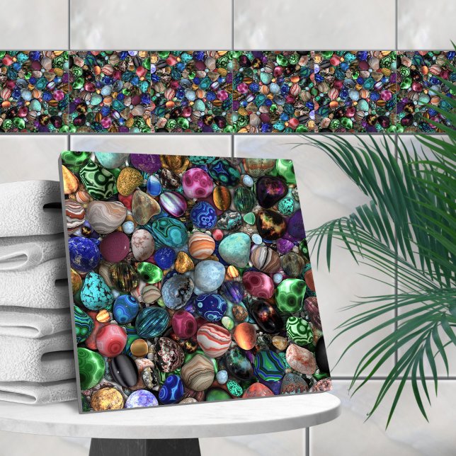 Colourful Polished Stones  Ceramic Tile (Creator Uploaded)