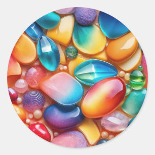 Colourful Polished Stones Classic Round Sticker
