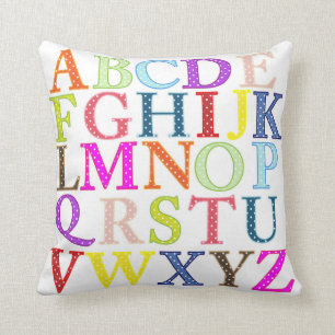 Colourful Polka Dot Alphabet Letters Cushion