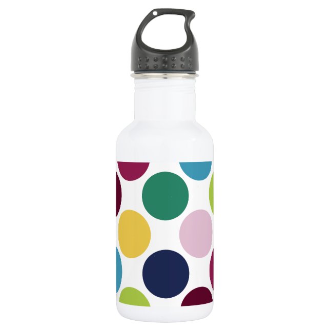 Colourful Polka Dot Bubble 32. oz. 532 Ml Water Bottle (Front)