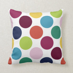 Colourful Polka Dot Bubble Round Couch Throw Cushion