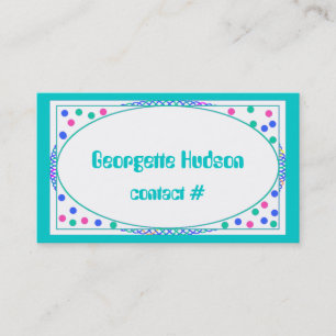 Colourful Polka Dot Calling Card Template