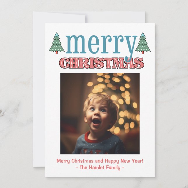 Colourful Polka Dot Christmas Cheer Holiday Card (Front)