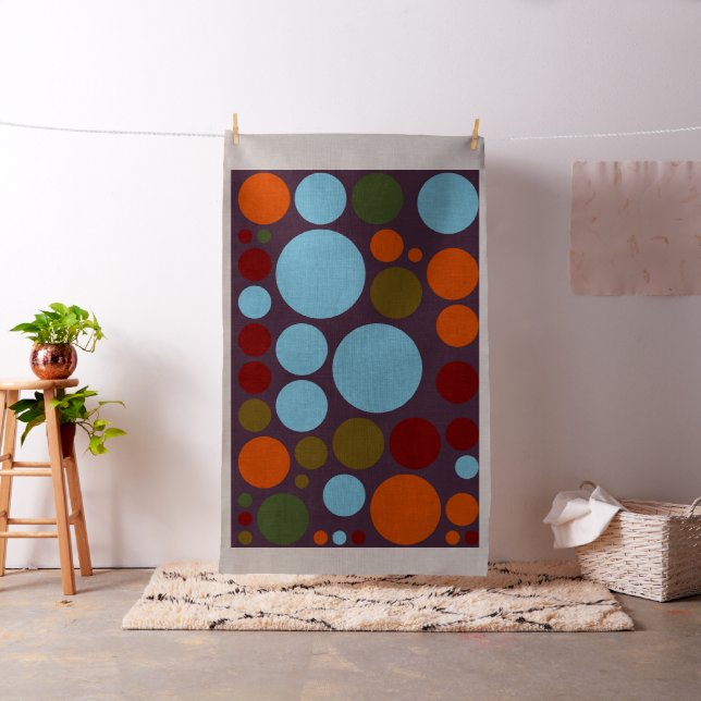 Colourful Polka Dot Circles Pattern #2 Fabric (In Situ)