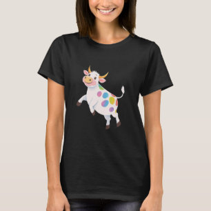 Colourful Polka Dot Cow for Animal Lovers T-Shirt