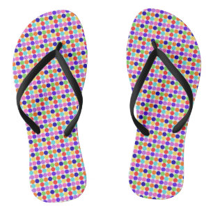 Colourful Polka Dot Flip Flops