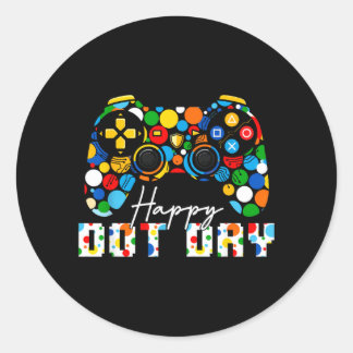 Colourful Polka Dot Fun Gamer Controller Polka Dot Classic Round Sticker