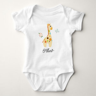 Colourful Polka Dot Giraffe Baby Bodysuit