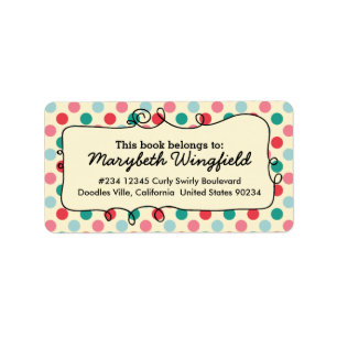 Colourful Polka Dot Gumballs Personalised Girly Label