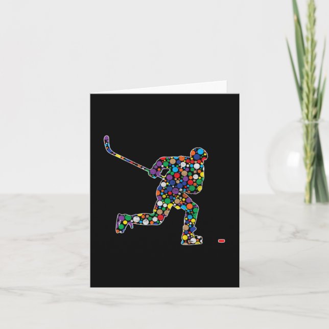 Colourful Polka Dot Hockey International Dot Day  Card (Front)