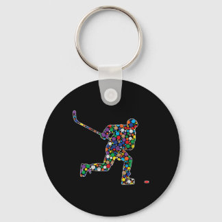 Colourful Polka Dot Hockey International Dot Day  Key Ring
