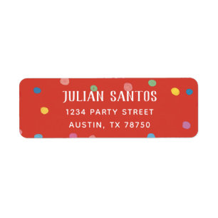 Colourful Polka Dot Kids Return Address Label