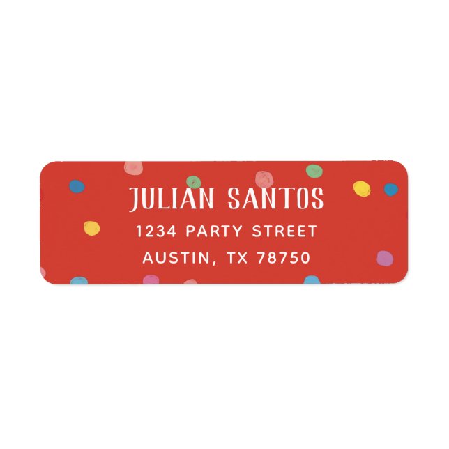 Colourful Polka Dot Kids Return Address Label (Front)