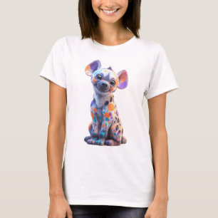 Colourful Polka Dot Painted Baby Hyena Women T-Shirt
