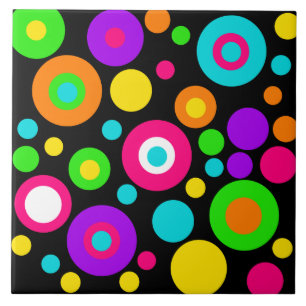 Colourful Polka Dot Pattern Ceramic Tile
