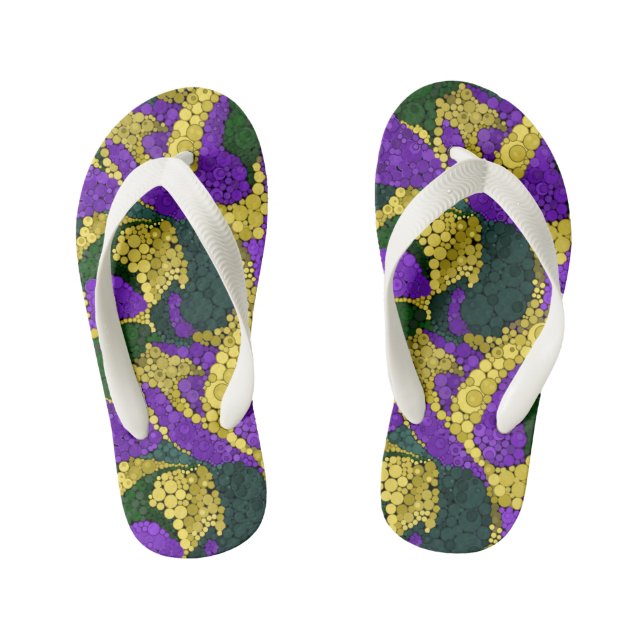 Colourful polka dot pattern kid's thongs (Footbed)