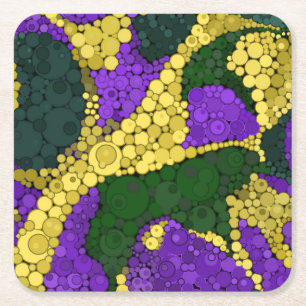Colourful polka dot pattern square paper coaster