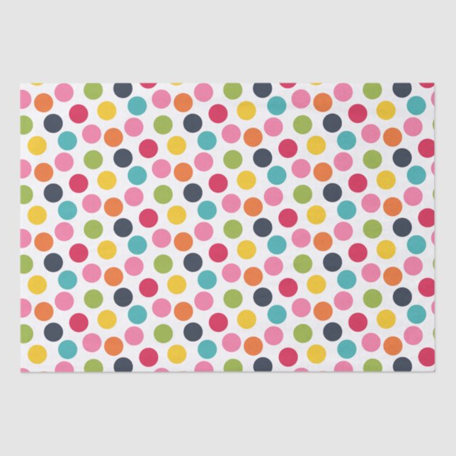 Colourful polka dot pattern tissue paper (Front)