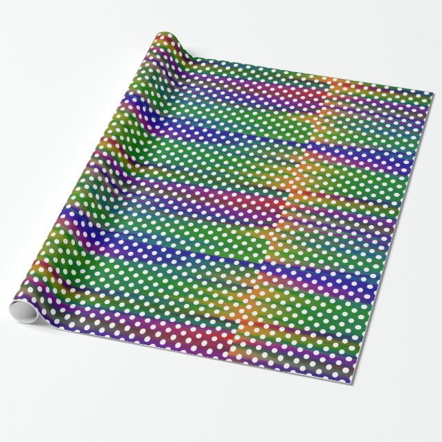 Colourful Polka Dot Pattern Wrapping Paper (Unrolled)
