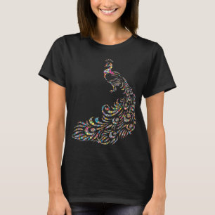 Colourful Polka-dot Peacock T-Shirt