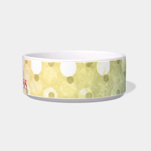 Colourful Polka Dot Personalised Cat Bowl