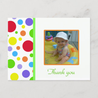 Colourful Polka-dot: Picture: Thank You Card