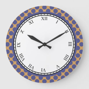 Colourful Polka Dot Roman Digits Blue on any Large Clock