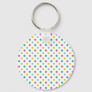 Colourful Polka Dot Seamless Pattern Key Ring