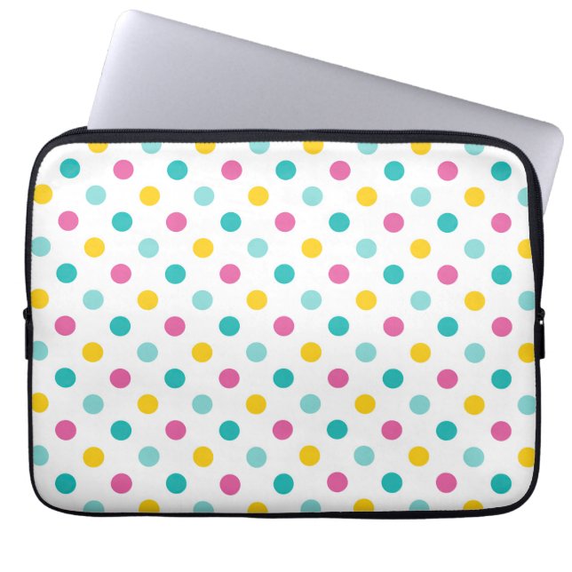 Colourful Polka Dot Seamless Pattern Laptop Sleeve (Front)