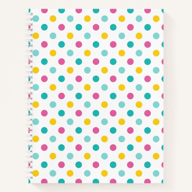 Colourful Polka Dot Seamless Pattern Notebook (Front)