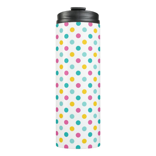 Colourful Polka Dot Seamless Pattern Thermal Tumbler (Front)
