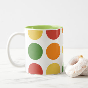 Colourful Polka Dot Two-Tone Coffee Mug